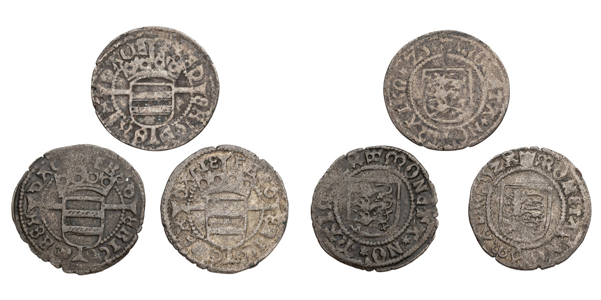 DENMARK. Frederik I. Søsling. Lot of 3