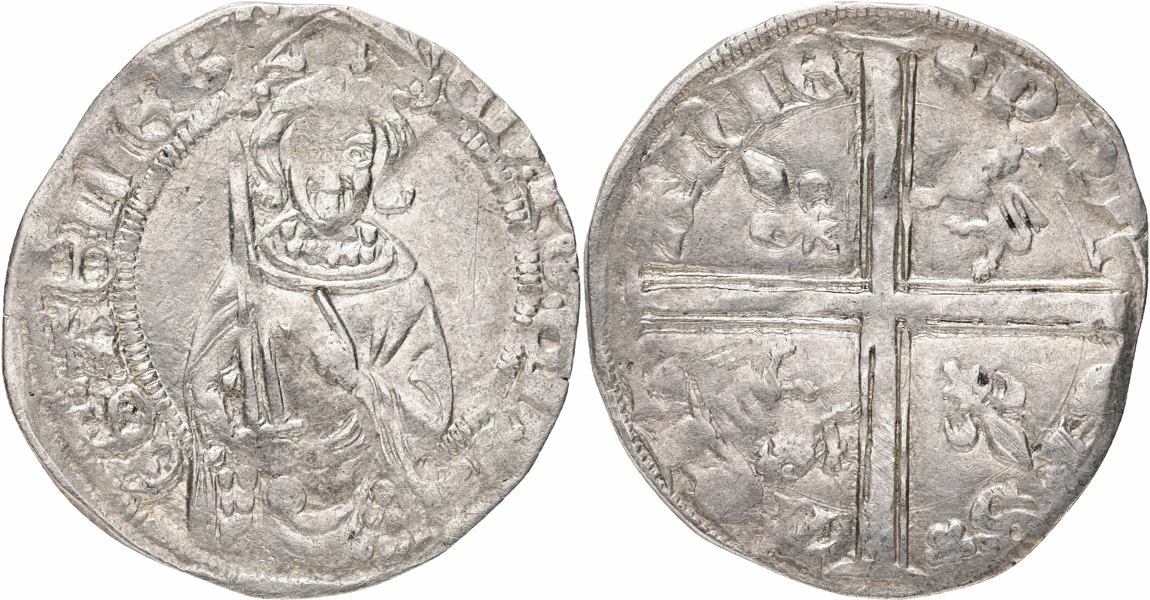 FRANCE. ANGLO-GALLIC. Edward the Black Prince. Bordeaux. Hardi d'argent