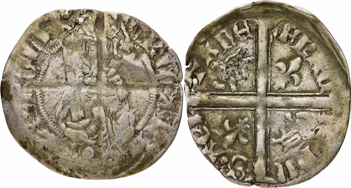 FRANCE. ANGLO-GALLIC. Richard II. Bordeaux. Hardi d'argent