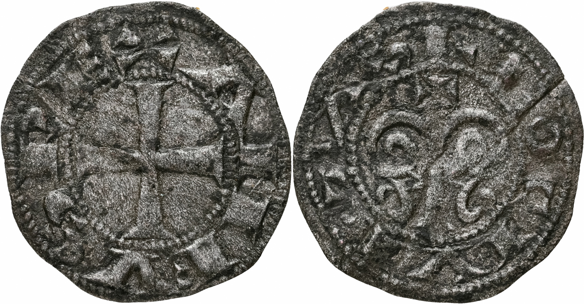 SPAIN. Alfonso VII. Léon. Dinero. Cross patee