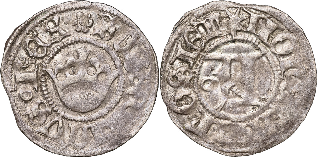STEN STURE DEN ÄLDRE (1470-1497, 1501-1503). VÄSTERÅS. Halvörtug med krona)(A med bitecken ring till vänster.