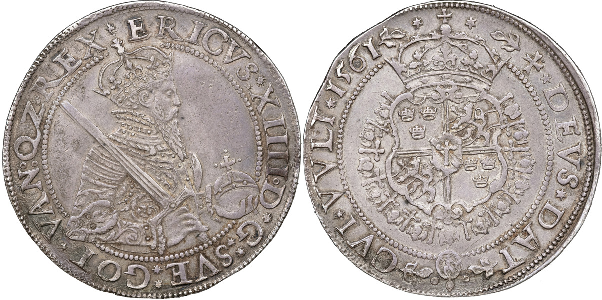 ERIK XIV (1560-1568). STOCKHOLM. Daler 1561.