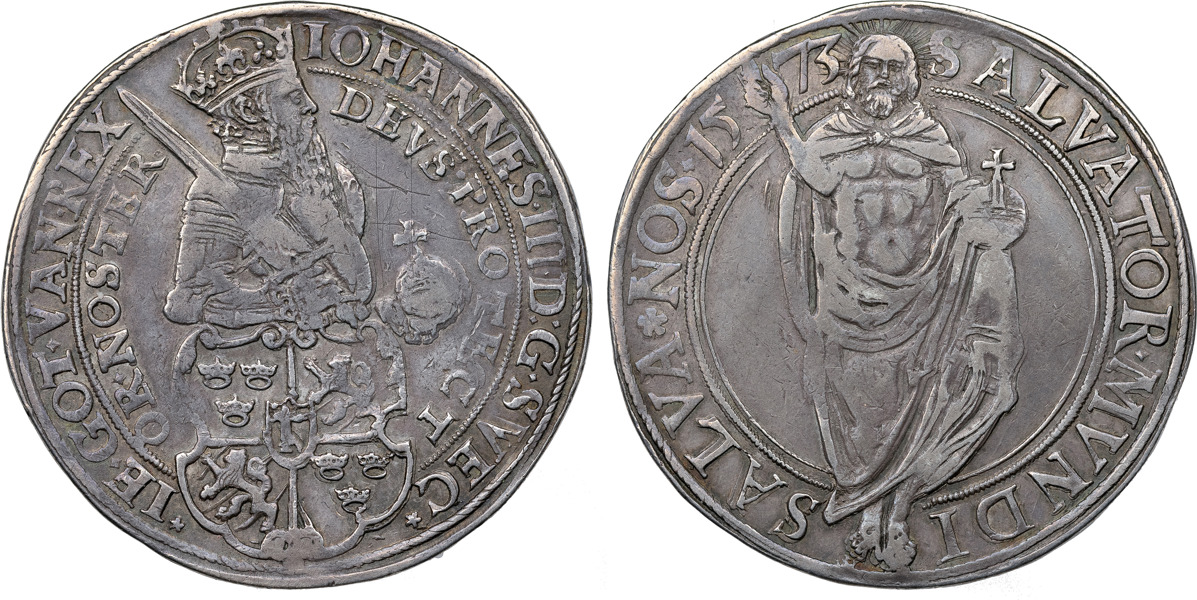 JOHAN III (1568-1592). STOCKHOLM. Daler 1573.