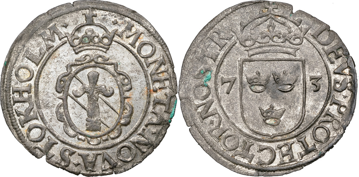 JOHAN III (1568-1592). STOCKHOLM. 2 öre 1573.
