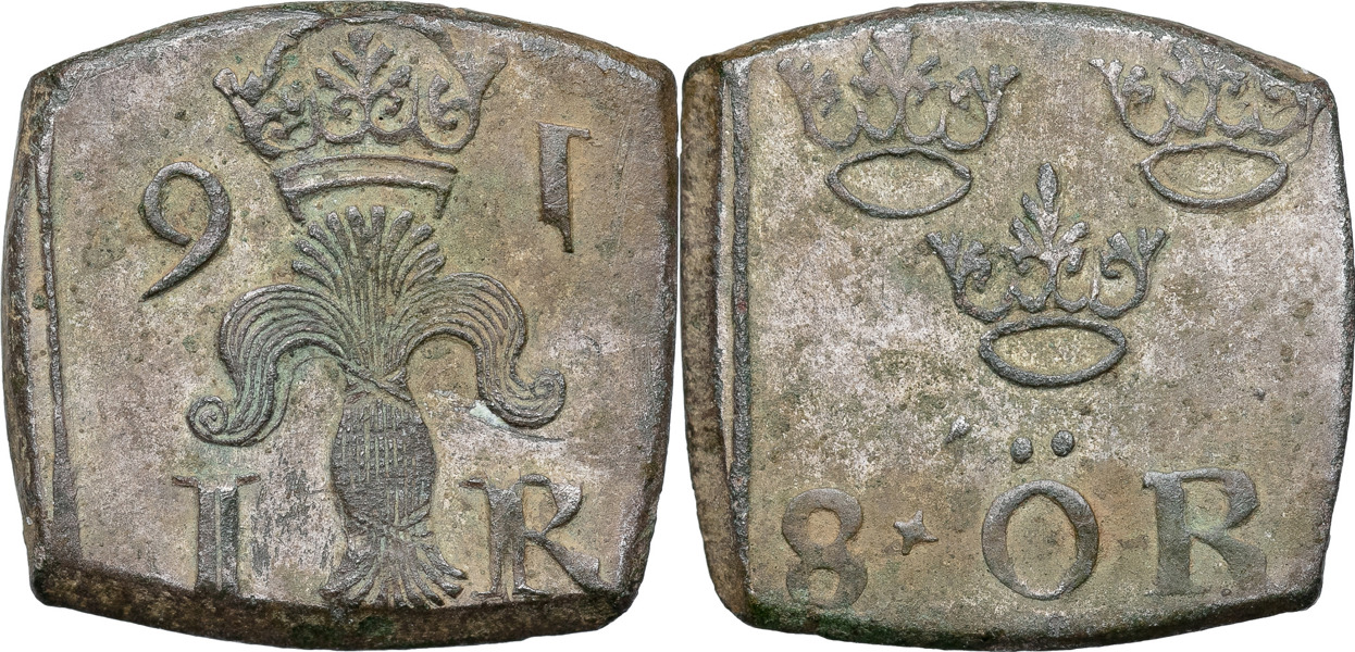 JOHAN III (1568-1592). STOCKHOLM. 8 öre (1 mark) 1591.