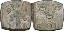 JOHAN III (1568-1592). STOCKHOLM. 8 öre (1 mark) 1591.