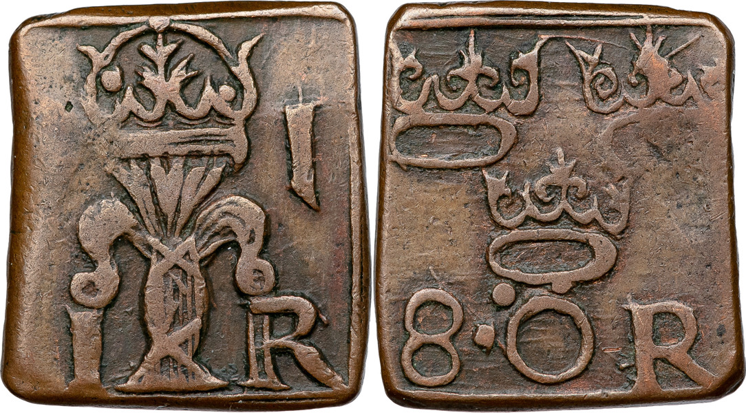 JOHAN III (1568-1592). STOCKHOLM. 8 öre (1 mark) 1591.