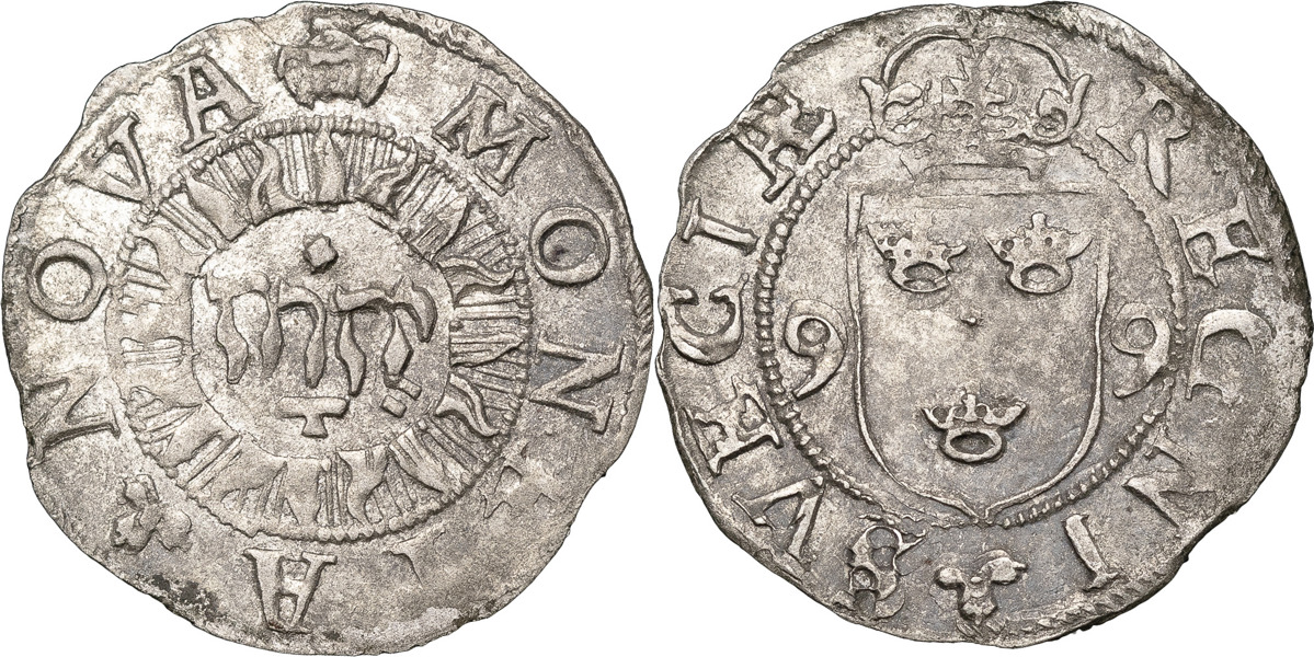 KARL, RIKSFÖRESTÅNDARE (1598-1604). STOCKHOLM. 1/2 öre 1599.