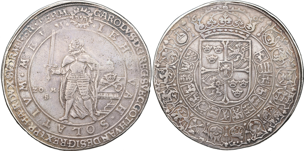 KARL IX (1604-1611). STOCKHOLM. 20 mark 1606.