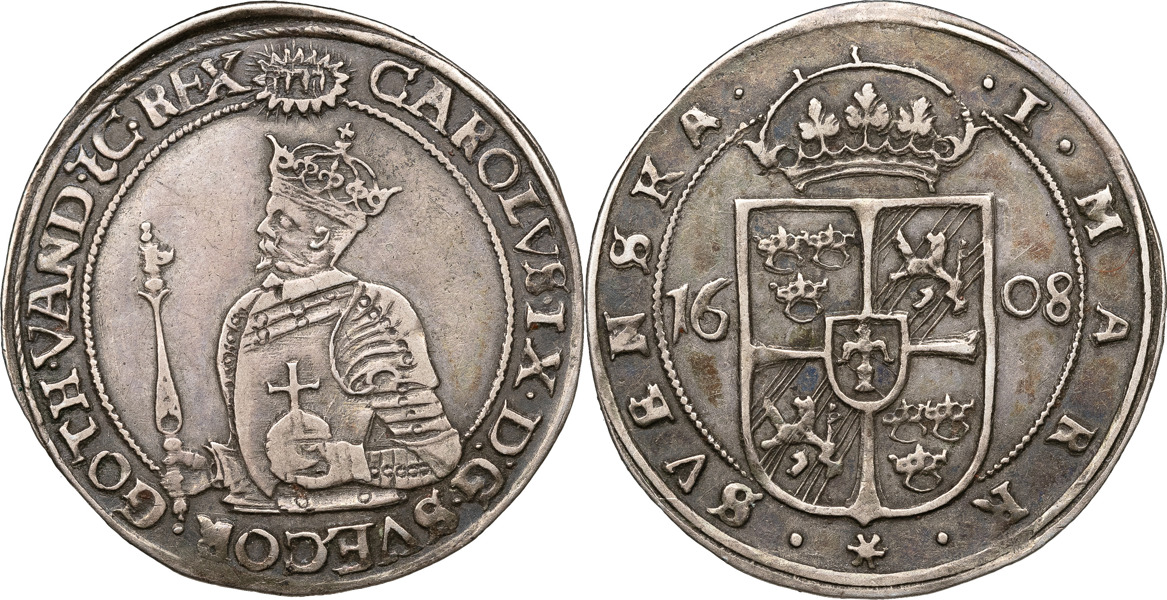 KARL IX (1604-1611). STOCKHOLM. Mark 1608.