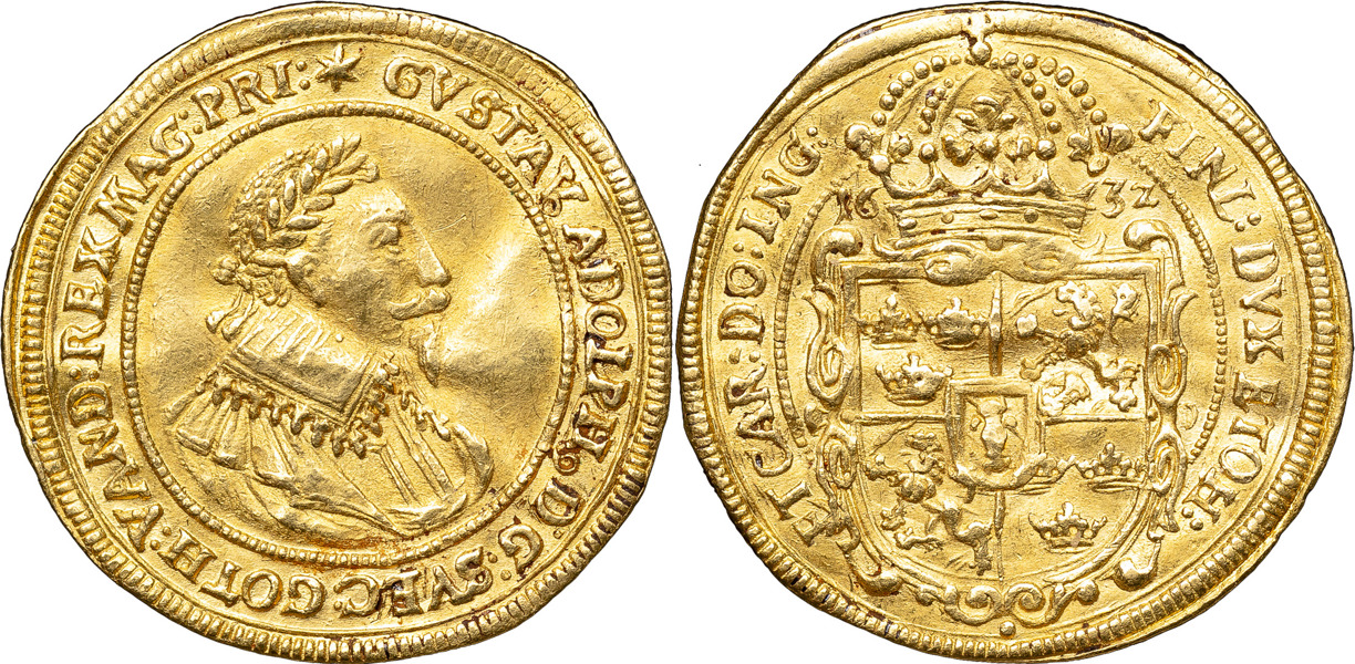 GUSTAV II ADOLF (1611-1632). NÜRNBERG. Dukat 1632.