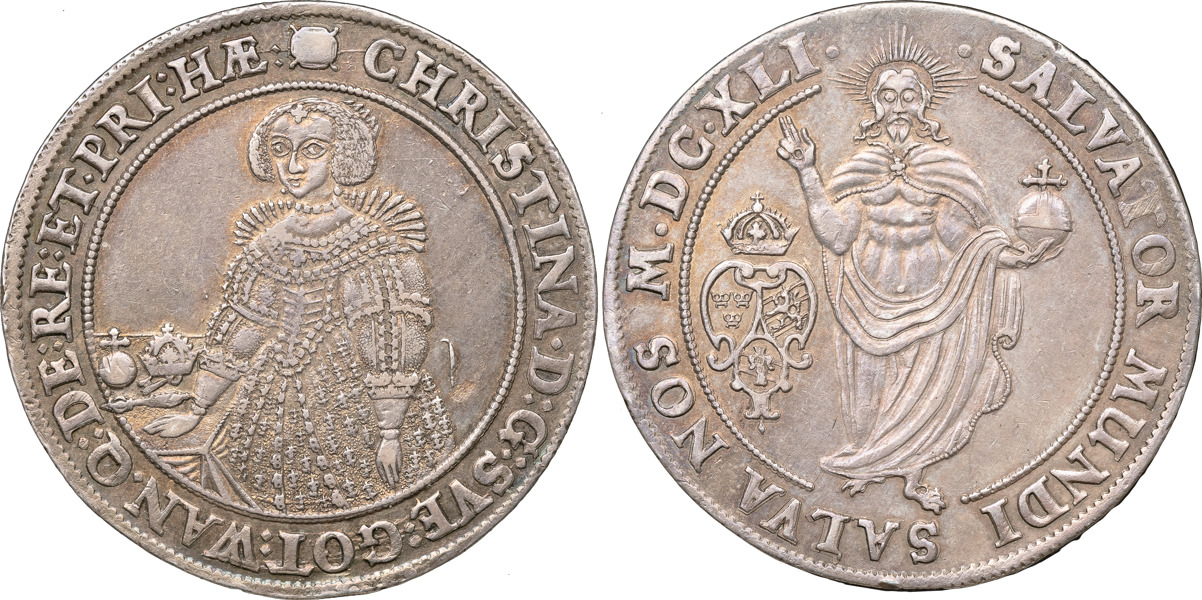 KRISTINA (1632-1654). SALA. Riksdaler 1641.