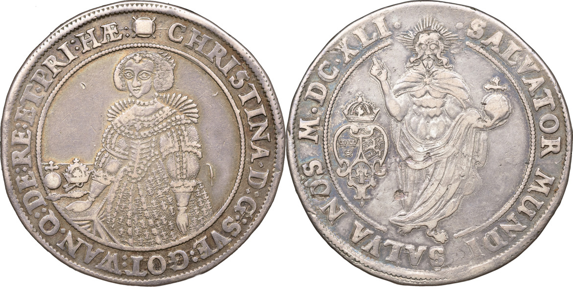 KRISTINA (1632-1654). SALA. Riksdaler 1641.