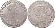 KRISTINA (1632-1654). STOCKHOLM. 4 mark 1648.