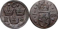 KRISTINA (1632-1654). SÄTER. 1/4 öre 1642.
