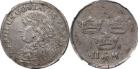 KARL X GUSTAV (1654-1660). STOCKHOLM. 2 mark utan årtal (1654-55).