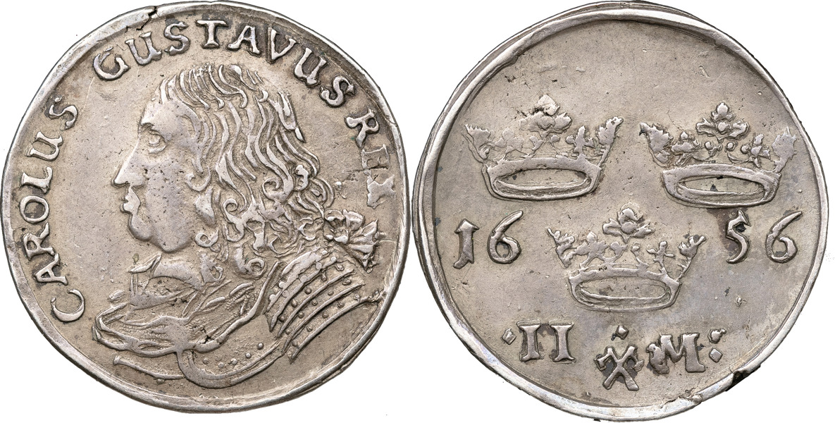 KARL X GUSTAV (1654-1660). STOCKHOLM. 2 mark 1656.