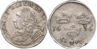 KARL X GUSTAV (1654-1660). STOCKHOLM. 2 mark 1656.