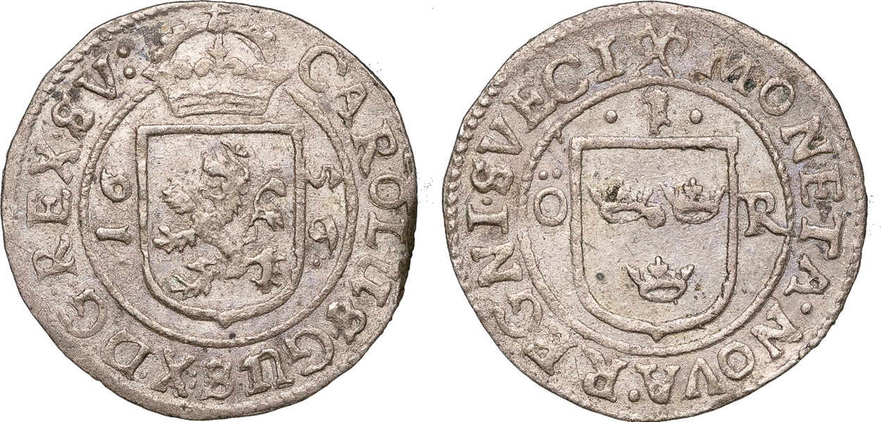 KARL X GUSTAV (1654-1660). STOCKHOLM. Öre 1656.