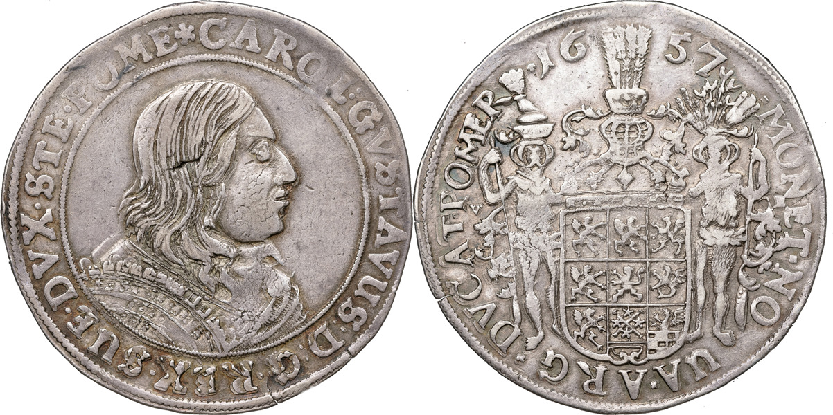 KARL X GUSTAV (1654-1660). POMMERN. STETTIN.