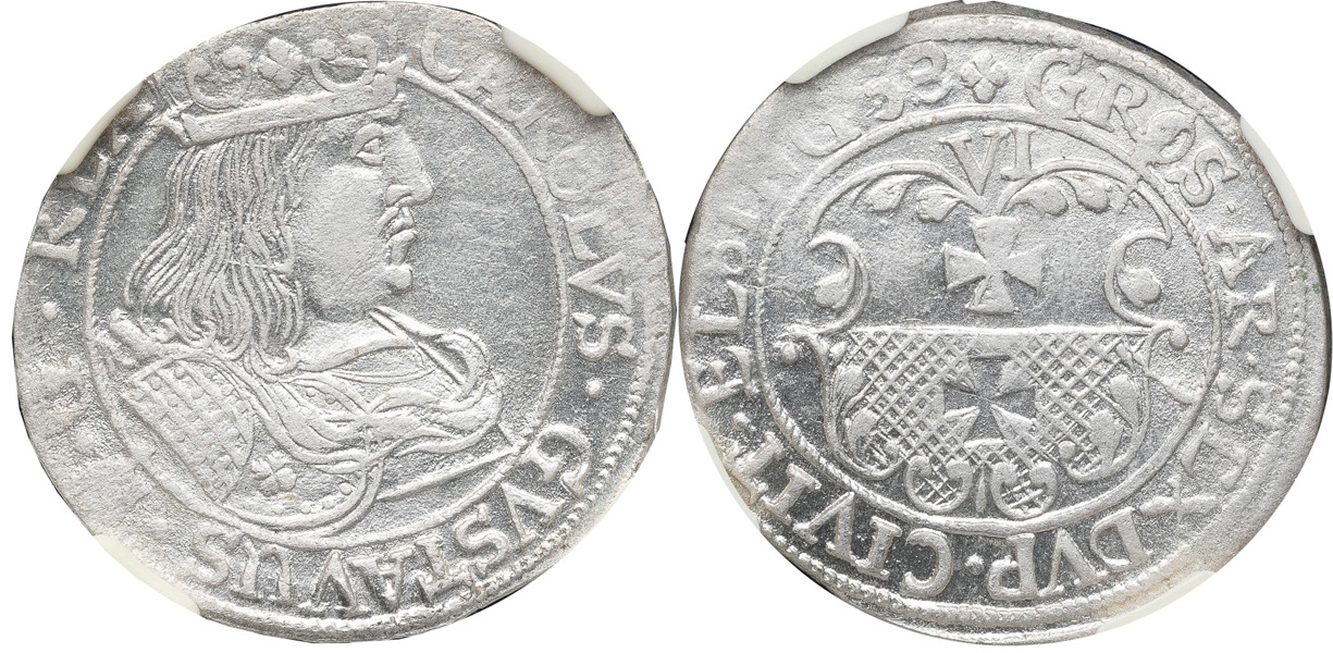 KARL X GUSTAV (1654-1660). ELBING (STADEN). 6 groschen 1658.