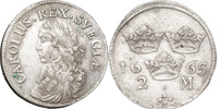 KARL XI (1660-1697). STOCKHOLM. 2 mark 1665.