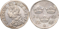 KARL XI (1660-1697). STOCKHOLM. 2 mark 1669.