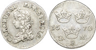 KARL XI (1660-1697). STOCKHOLM. 2 mark 1670.