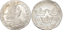 KARL XI (1660-1697). STOCKHOLM. 2 mark 1692.