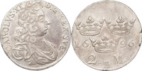 KARL XI (1660-1697). STOCKHOLM. 2 mark 1696.