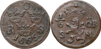 KARL XI (1660-1697). AVESTA. 1/6 öre SM 1666.