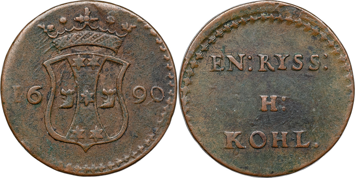 KARL XI (1660-1697). ECKERSHOLMS JÄRNVERK (Småland). Ryss kol till stångjärnshammaren 1690.