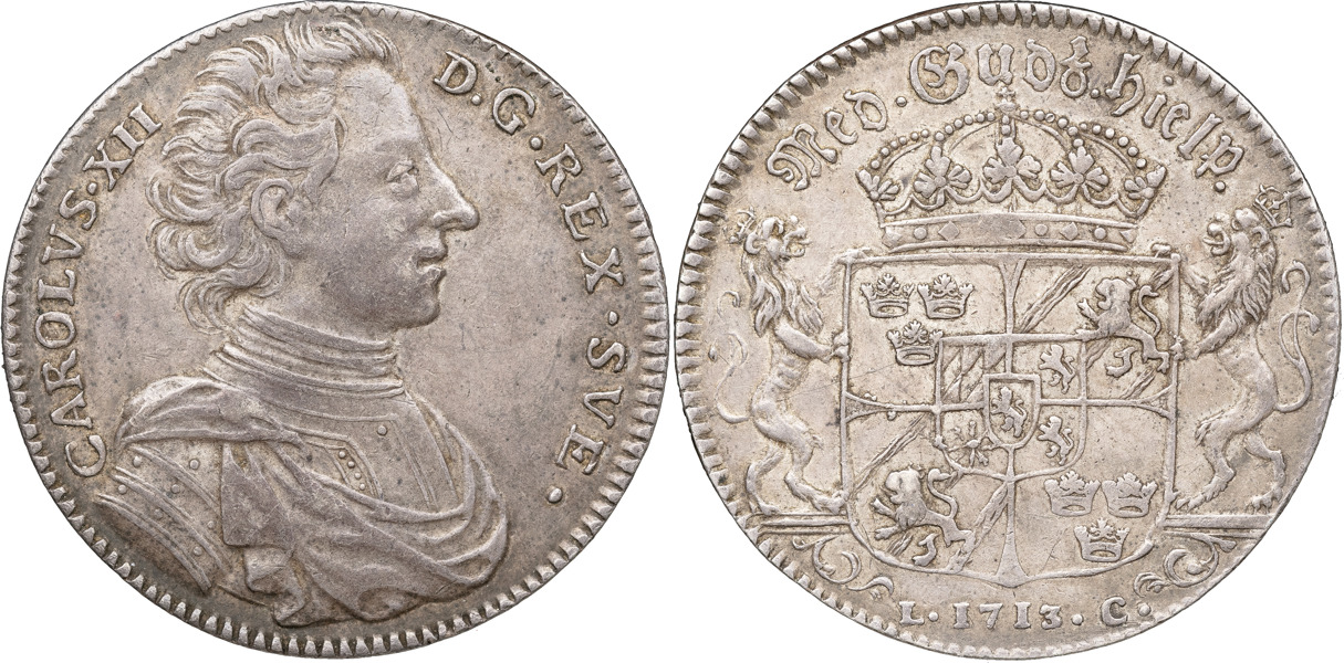 KARL XII (1697-1718). STOCKHOLM. Riksdaler 1713.