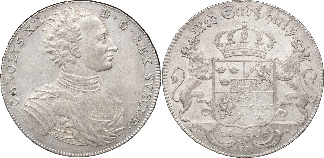 KARL XII (1697-1718). STOCKHOLM. Riksdaler 1718.