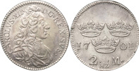 KARL XII (1697-1718). STOCKHOLM. 2 mark 1701.