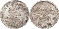 KARL XII (1697-1718). STOCKHOLM. 2 mark 1702.