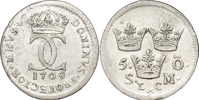 KARL XII (1697-1718). STOCKHOLM. 5 öre 1709.