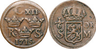 KARL XII (1697-1718). AVESTA. 1/6 öre SM 1715.