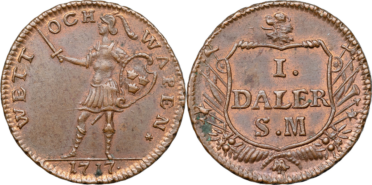 KARL XII (1697-1718). STOCKHOLM. Daler SM 1717.