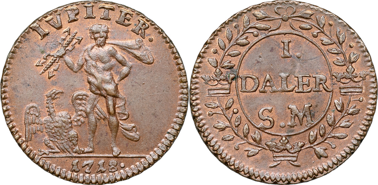 KARL XII (1697-1718). STOCKHOLM. Daler SM 1718.