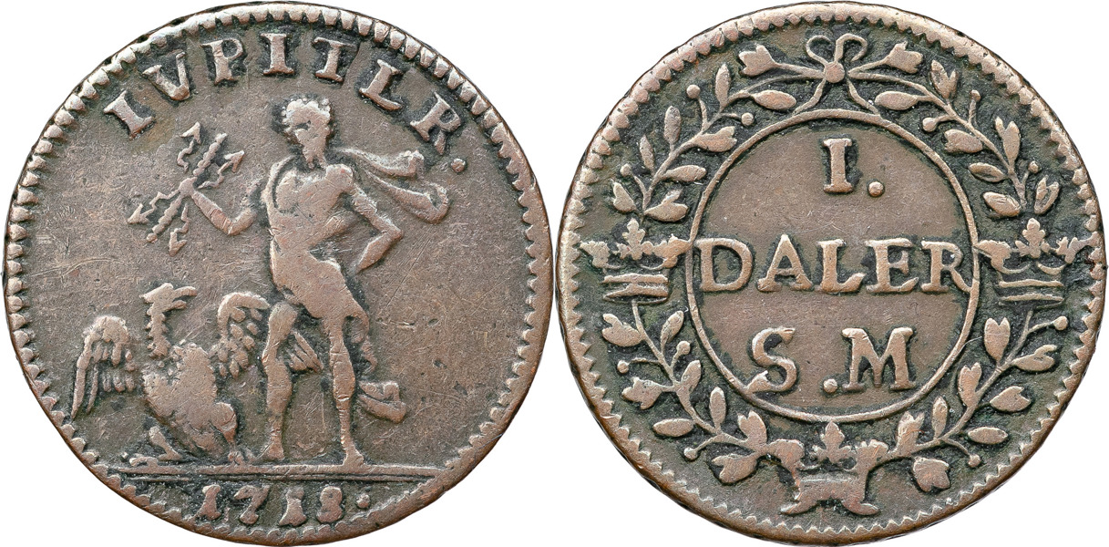 KARL XII (1697-1718). STOCKHOLM. Daler SM 1718.