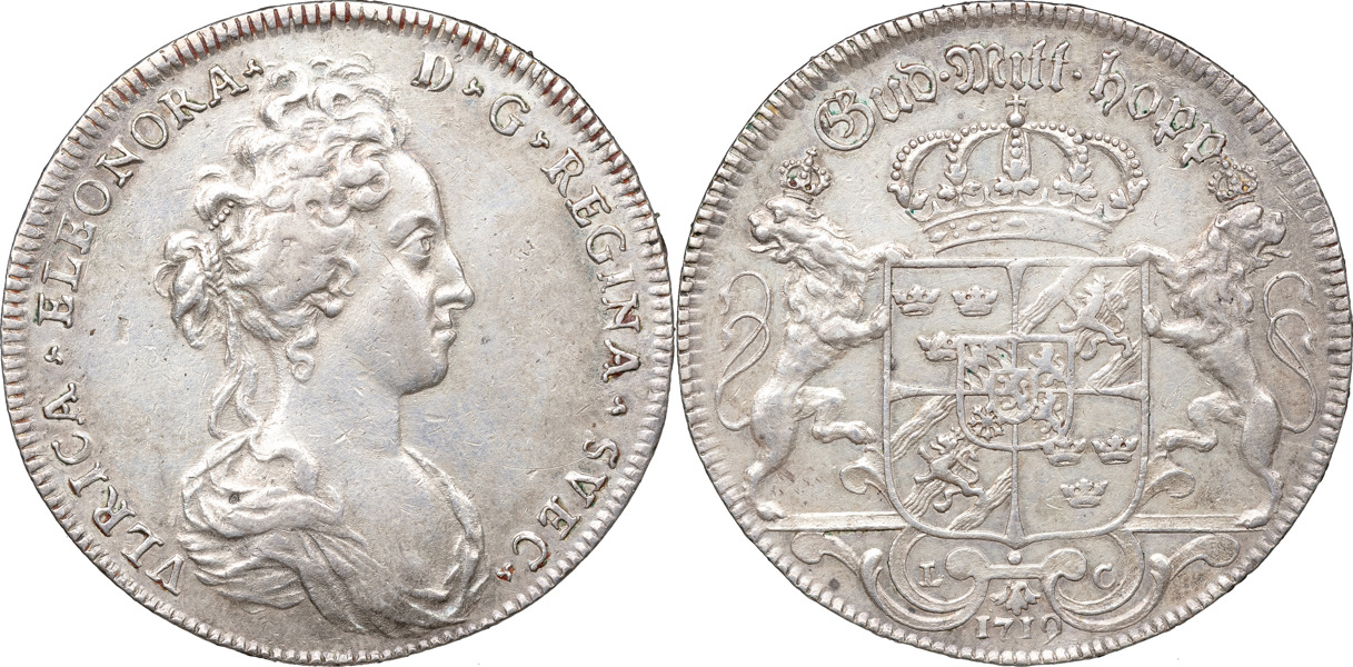 ULRIKA ELEONORA (1718-1720). STOCKHOLM. Riksdaler 1719.