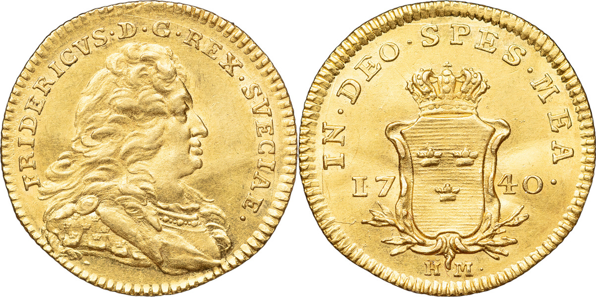 FREDRIK (1720-1751). STOCKHOLM. Dukat 1740.