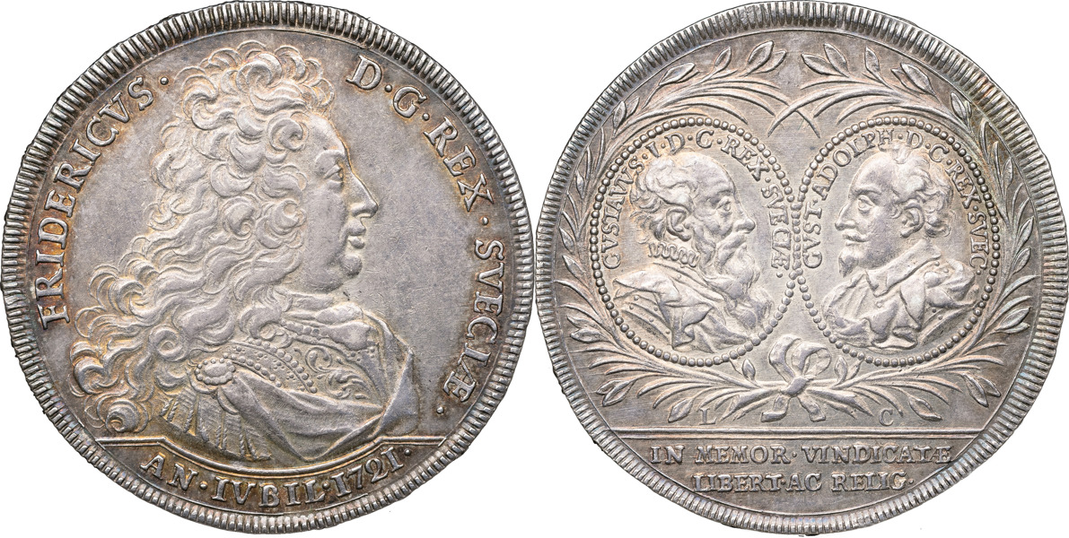 FREDRIK (1720-1751). STOCKHOLM. Riksdaler 1721.