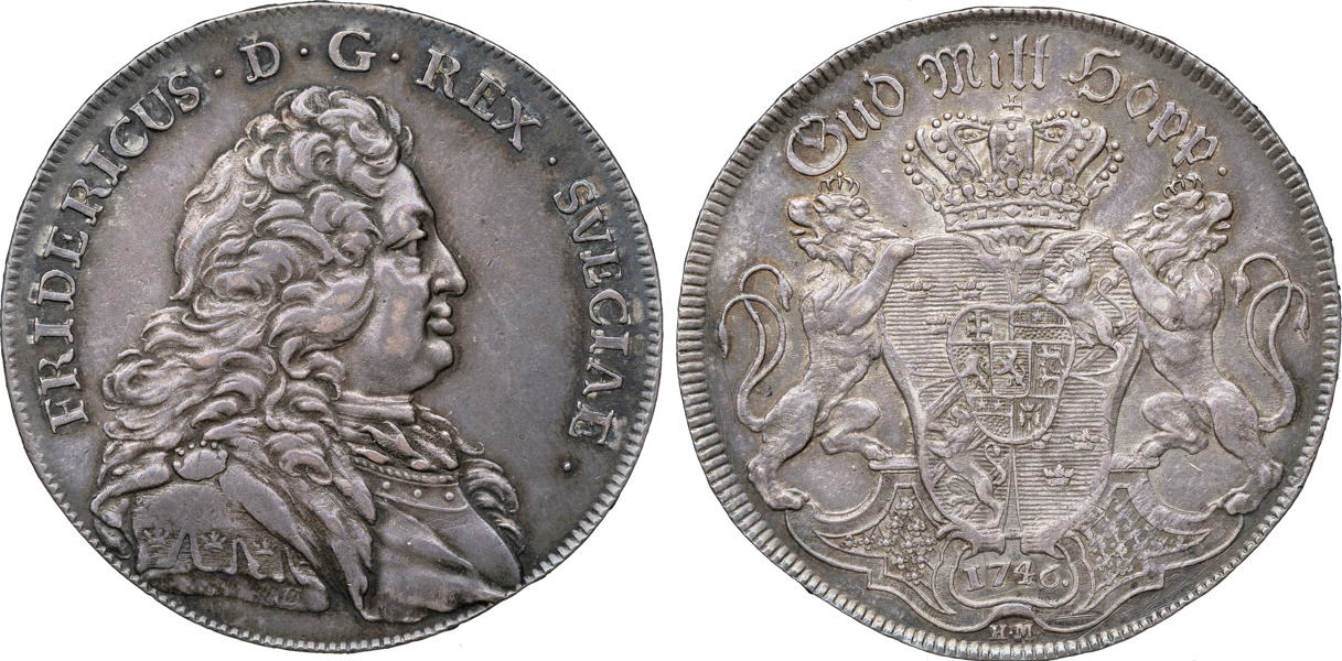 FREDRIK (1720-1751). STOCKHOLM. Riksdaler 1746.