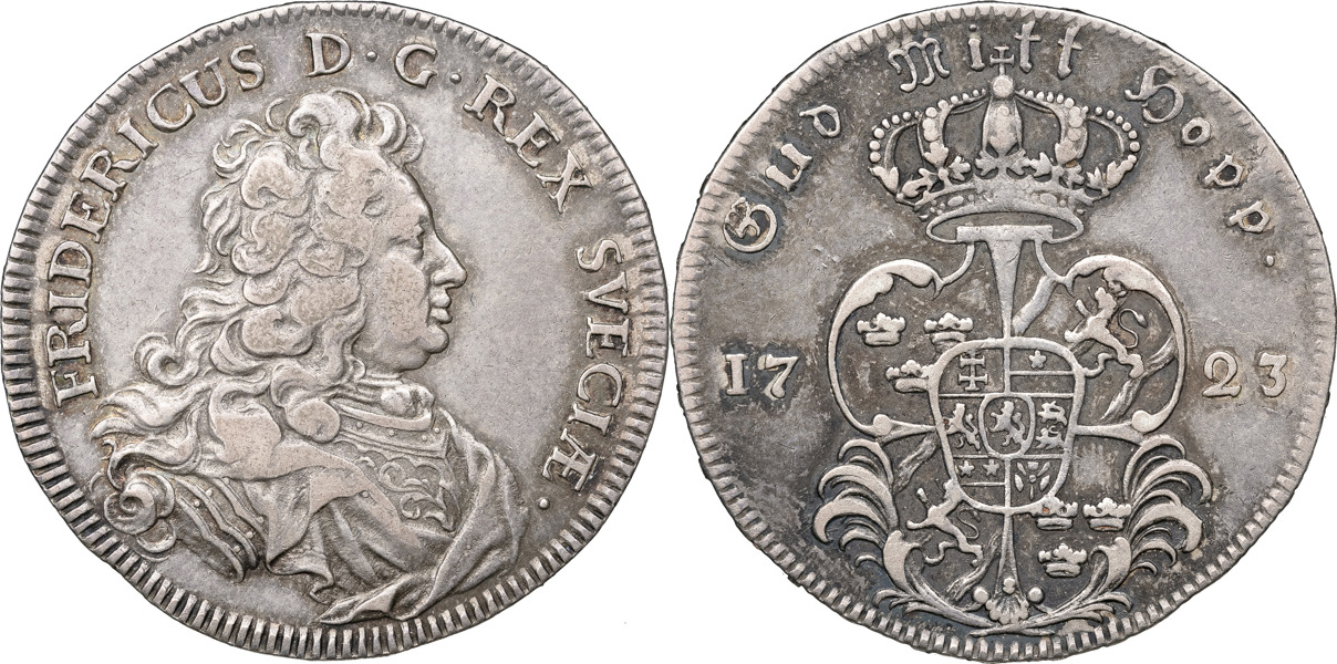 FREDRIK (1720-1751). STOCKHOLM. 1/2 riksdaler 1723.