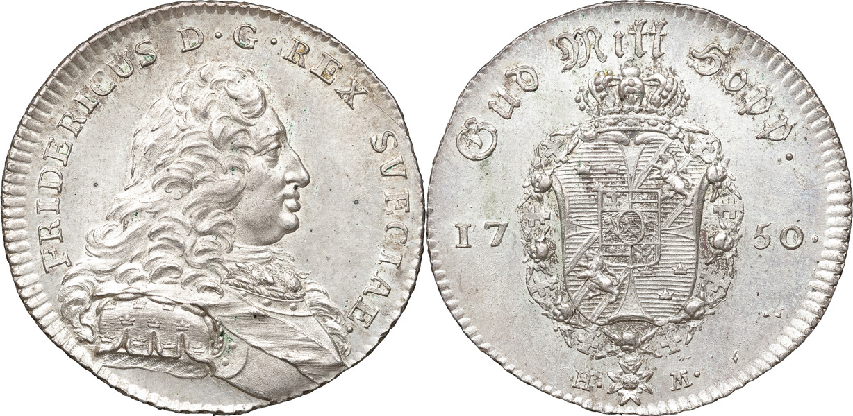 FREDRIK (1720-1751). STOCKHOLM. 1/4 riksdaler 1750.