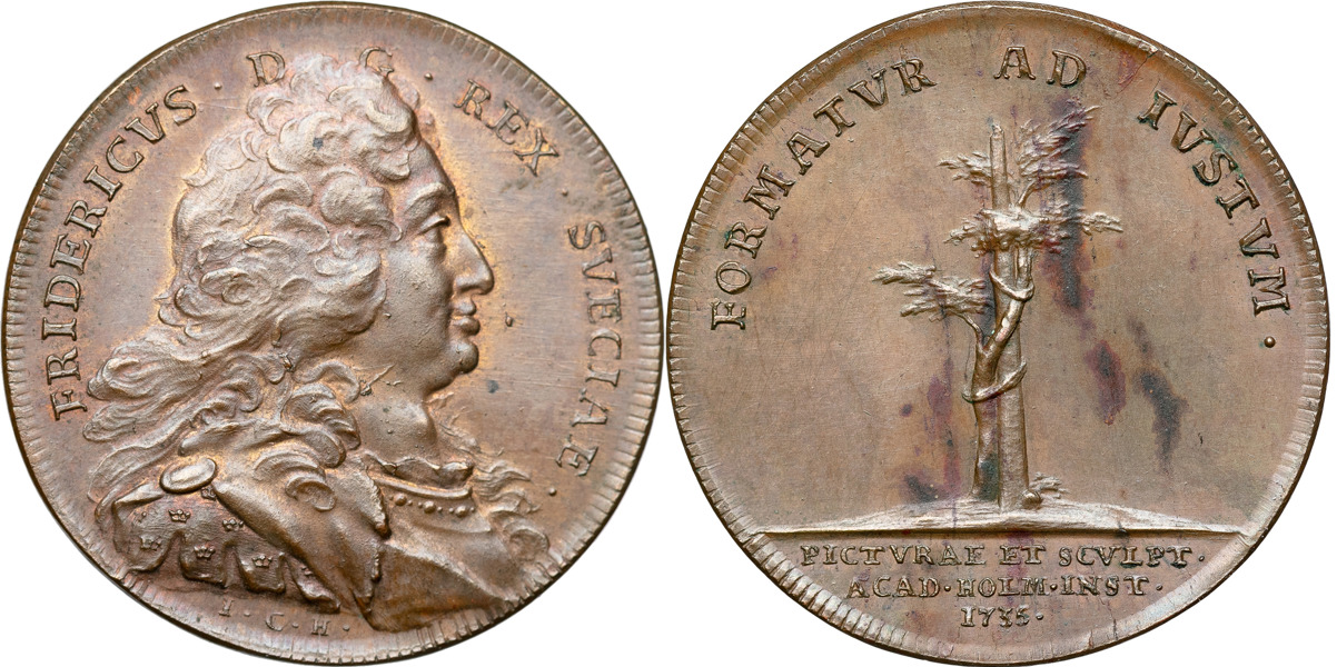 FREDRIK (1720-1751). Konstakademien instiftad 1735. Av J.