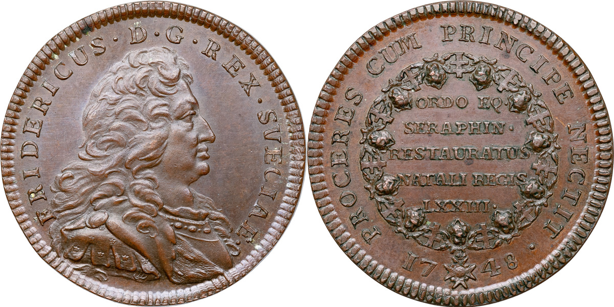 FREDRIK (1720-1751). Instiftandet av Serafimerorden 1748. Av D.