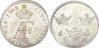 ADOLF FREDRIK (1751-1771). STOCKHOLM. 5 öre 1763.